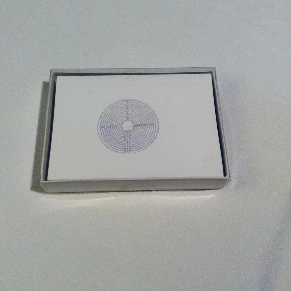 Note Cards Lavender Embossed Chartres Labyrinth